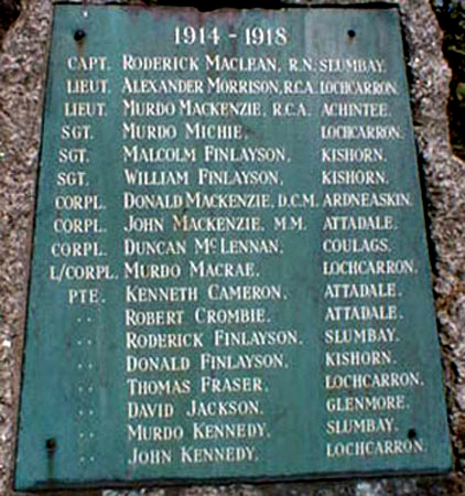 Photo of headstones/Duncan McLennan from Coulags WW1 memorial LC